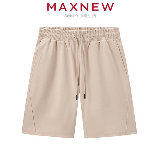 【短裤】男装舒适亲肤简约拼接宽松五分裤 1N2114105 商品图2