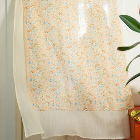 春意碎花门帘门帘隔断帘半帘家用免打孔洗手间厨房布帘夏季