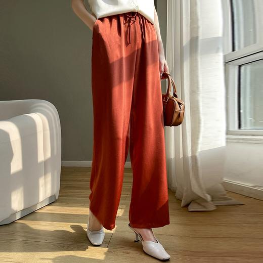 【新中式】SIIJJEYY枝辑垂感提花阔腿裤，仿真丝，丝滑缎面  (6色可选) 商品图3
