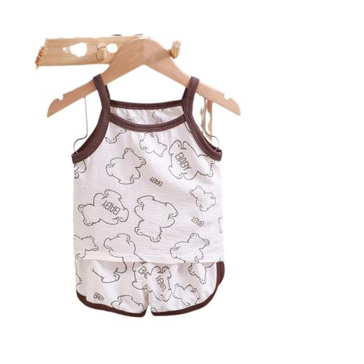 【29/套】夏季新款儿童吊带A类套装韩版女童云朵棉吊带背心睡衣宝宝薄款家居服聚 商品图4