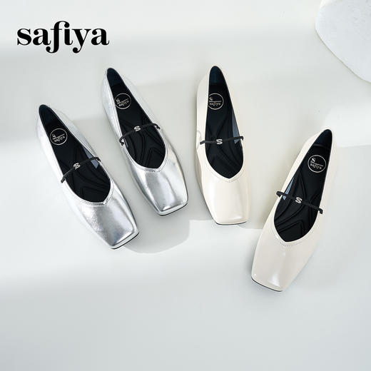Safiya/索菲娅2024秋 法式方头一字带浅口通勤平底玛丽珍单鞋 SF43111412 商品图0
