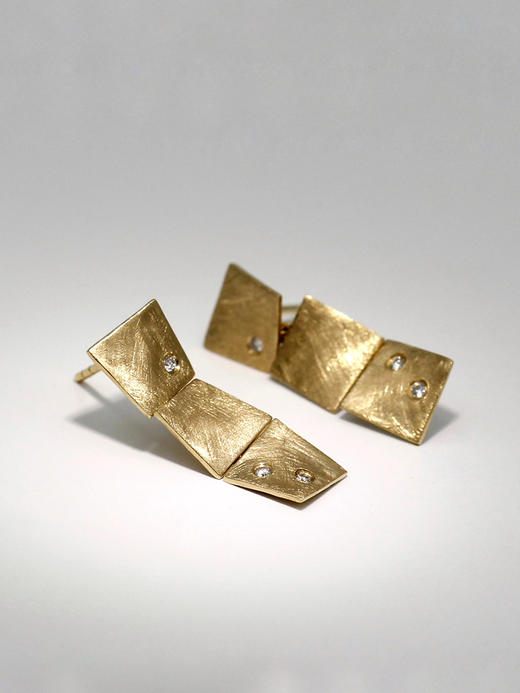 AWU｜3片SQ-EM  14k金 Square Medium Earrings [ 方 耳环  ] 商品图1