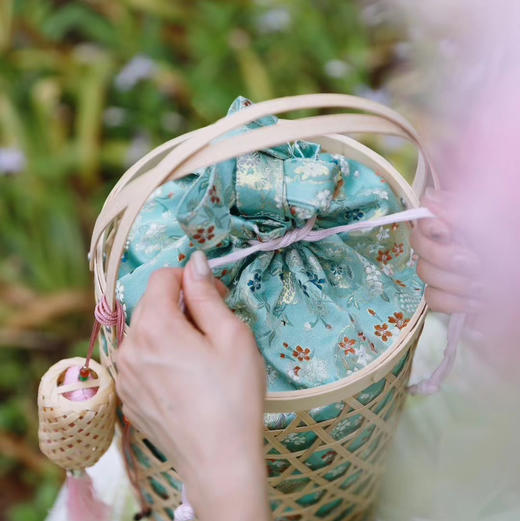 2024端午 如意·听夏 竹编提篮织锦包 商品图0