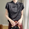 【新中式，百搭国风】SIIJJEYY枝辑缎面盘扣衬衫短袖上衣  (5色可选) 商品缩略图3