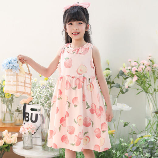 【超仙❗️新中式儿童连衣裙】清新小碎花搭配可爱娃娃领，出行、宴席、上学都好好看❗️泡泡绉夏装新款网纱背心吊带裙裙子小女孩蓬蓬公主裙 商品图3