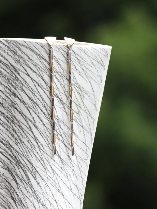 AWU｜长LK-EL  14k金 Link Long Earrings 8.5cm [ 节 耳环  ] 商品图0