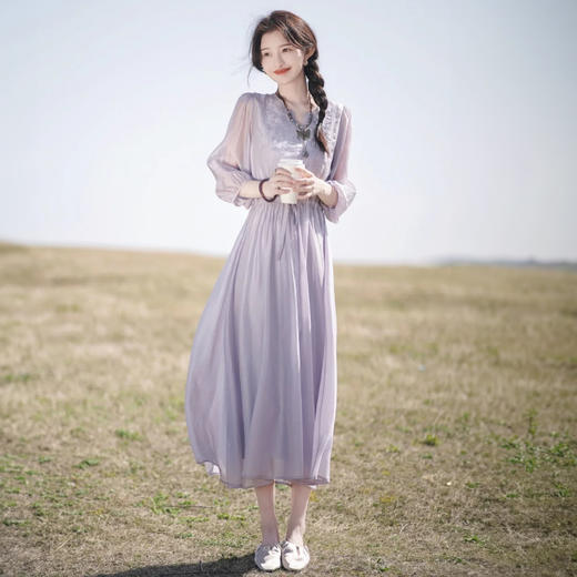 樱西玛ENXIMANE·天丝V领收腰连衣裙 两件套 3色可选 商品图1