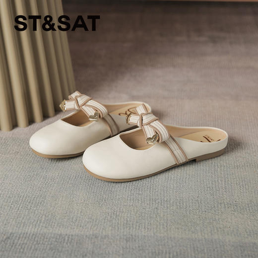 星期六舒适圆头蝴蝶结穆勒拖SSC21100ZL 商品图0