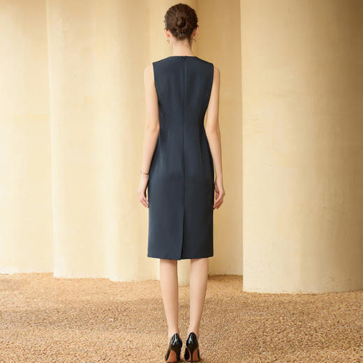 灰色西装外套女正式场合气质职场轻熟风无袖连衣裙两件套显瘦夏季 商品图5