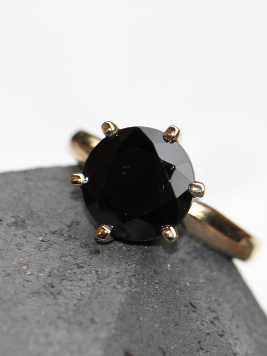 AWU｜BS-R-G  14k金  Black Spinel Ring 10mm [ 曜 黑尖晶 戒指 ] 商品图2