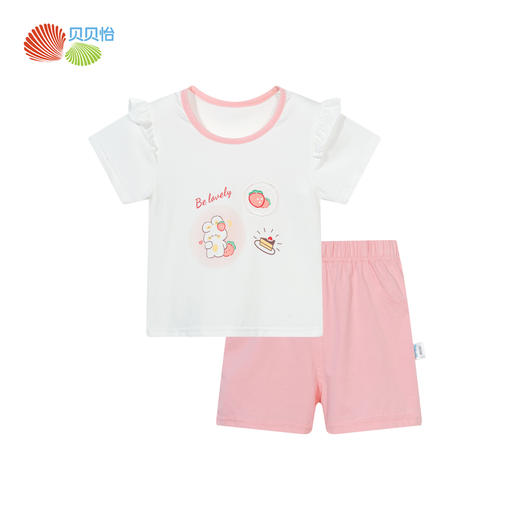贝贝怡童装儿童透气短袖短裤女童套装ZB2DT086 商品图6