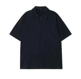 T0150夏季新款纯色条纹高弹polo衫百搭男士休闲上衣潮流宽松短袖