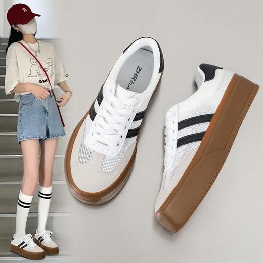 ZHR则则德训鞋女2024春季新款百搭厚底运动休闲鞋软底透气板鞋女 商品图0