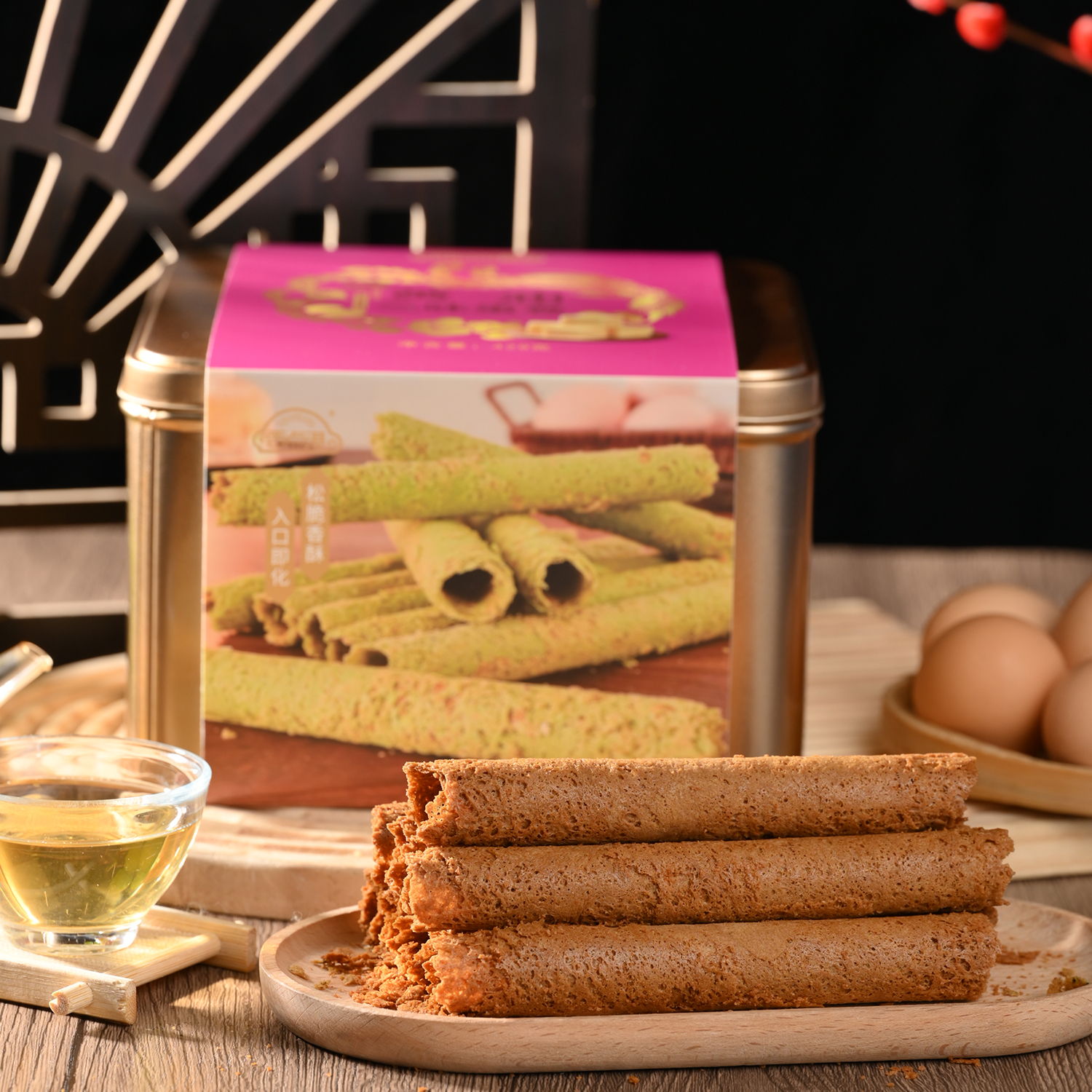 【安佳黄油干净健康又安全】西点港黄油蛋卷（三拼）428克  老人小孩爱吃