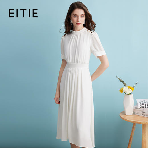 EITIE爱特爱夏季新款洋气修身显瘦简约百搭气质连衣裙7407171 商品图0