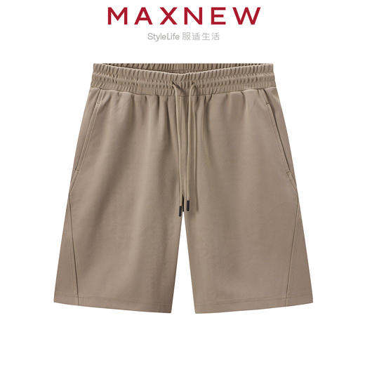 【短裤】男装舒适亲肤简约拼接宽松五分裤 1N2114105 商品图1