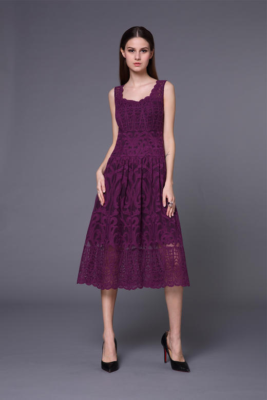 【伯妮斯茵】162S160--紫色连衣裙--《雏菊》--《生命之美-梵高的花园》 商品图2