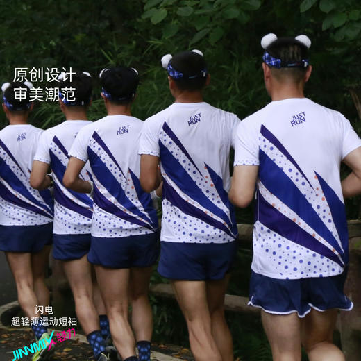 闪电运动短袖透气速干马拉松跑步运动男女通码宽松版 商品图4