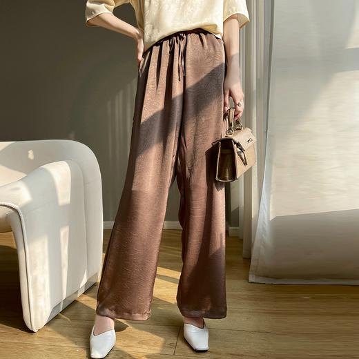 【新中式】SIIJJEYY枝辑垂感提花阔腿裤，仿真丝，丝滑缎面  (6色可选) 商品图6