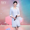 IWY/气质蓝色名媛西装连衣裙女播音主持人正装演讲比赛职业裙Q1068 商品缩略图3