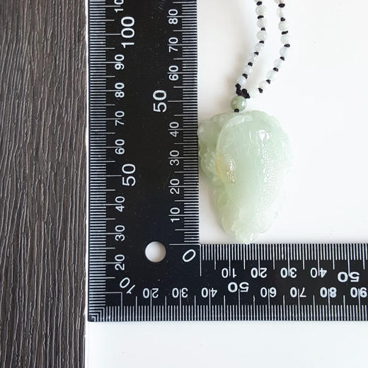 【天然正品】天然糯种浅绿色锦鲤造型翡翠（好运、纳福）吊坠项链300424NJ08 商品图1