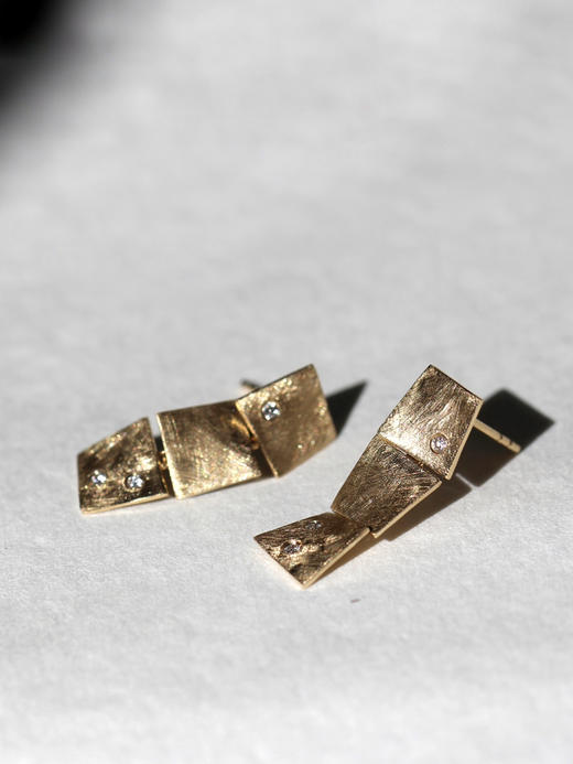 AWU｜3片SQ-EM  14k金 Square Medium Earrings [ 方 耳环  ] 商品图2