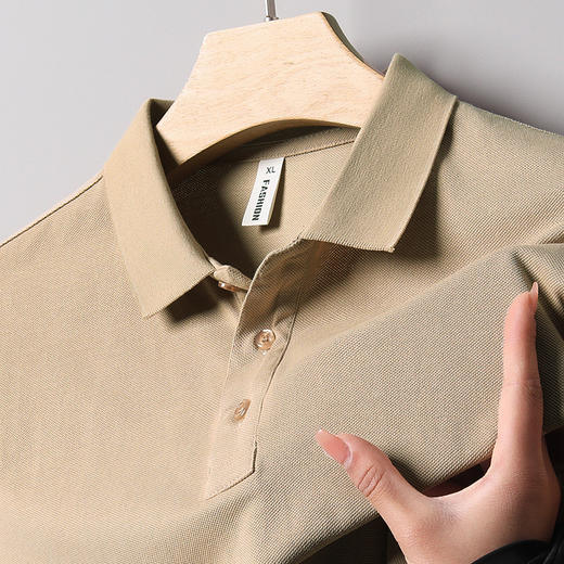 【纯色短袖Ｔ恤男】夏季纯棉薄款中青年休闲翻领polo衫 男高级感休闲衣   商品图6