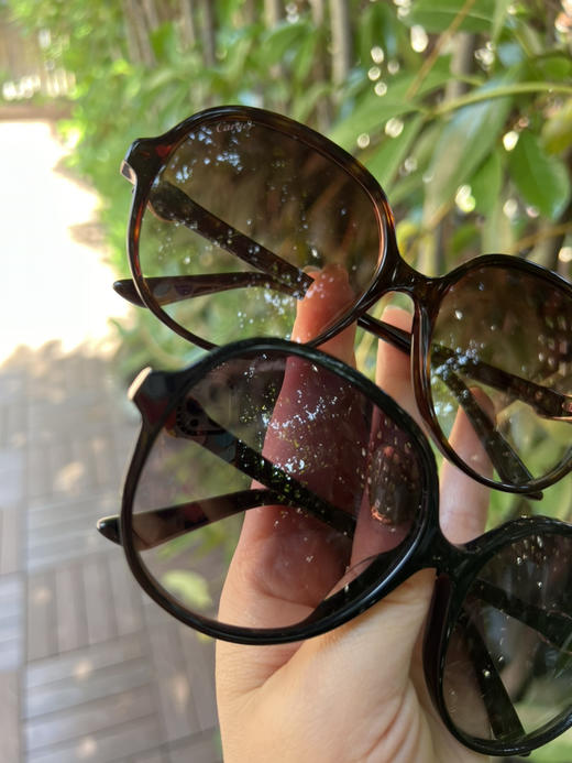 523-2卡帝 渠道圆正 复古大圆框 墨镜太阳镜 黑色 玳瑁色 商品图2