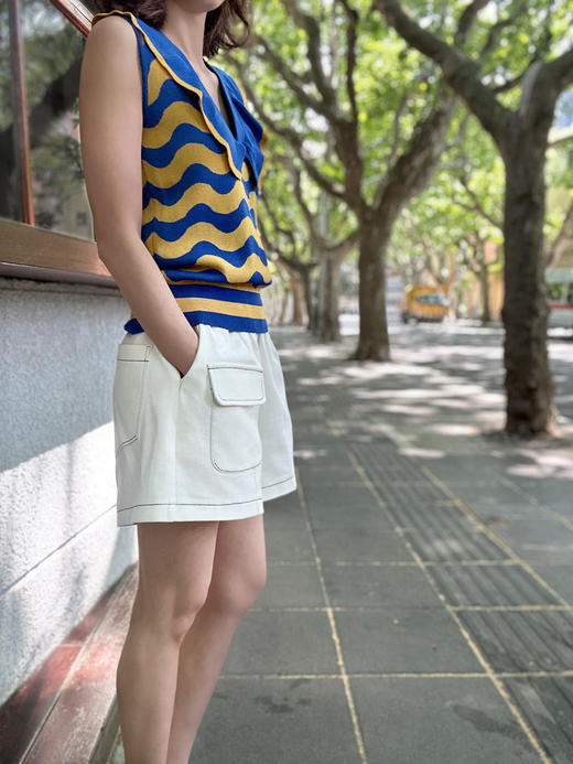 TYNVIE 波浪纹针织背心 - 黄蓝条纹 商品图9