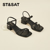 星期六极简方头细条带粗跟凉鞋SSC2115922 商品缩略图6