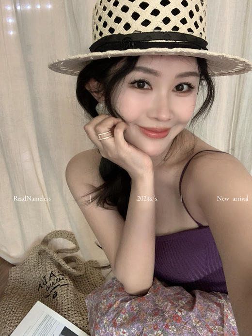 Read Nameless/深紫吊带+韩国紫色碎花裙 商品图8