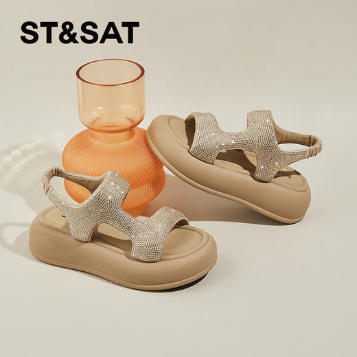 星期六精致闪钻弹软厚底凉鞋SSC2115999 商品图1