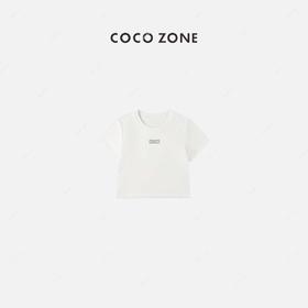 COCO ZONE 新款纯色短款绣花短袖T恤 23C18681