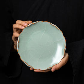 天青汝窑壶承开片可养功夫茶具壶托茶承干泡台茶盘陶瓷茶点盘壶垫