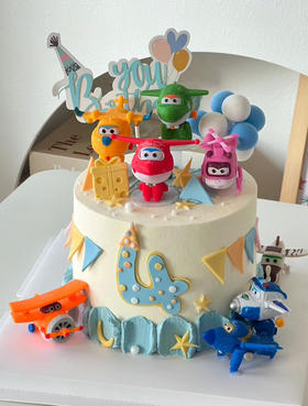 超级飞侠男孩女孩周岁蛋糕