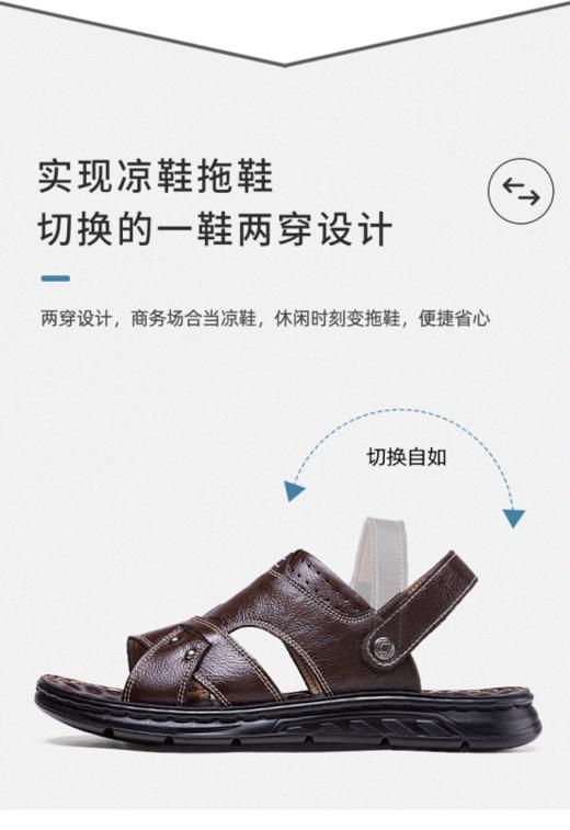 🌺【啄木鸟头层牛皮男士两穿清凉沙滩凉鞋】已经到贪图凉快夏天了😜 商品图1