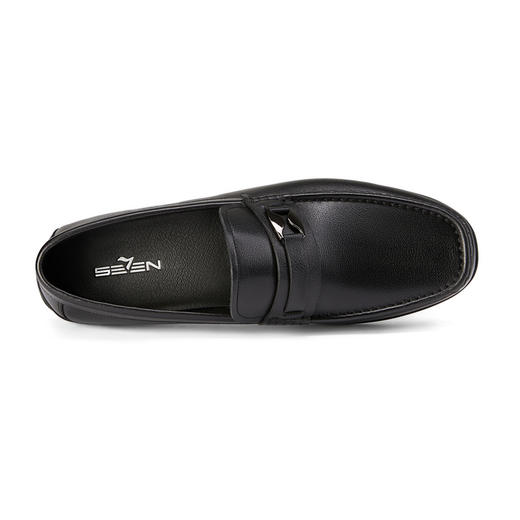 柒牌休闲皮鞋男款真皮男士乐福鞋商务男鞋黑色低帮鞋一脚蹬懒人鞋	126X70450 商品图2