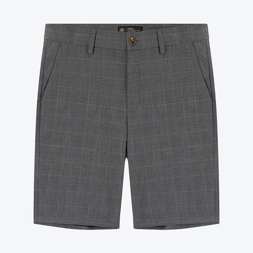 柒牌男士休闲短裤2024夏季新新款时尚潮流青年灰色格纹中腰直筒裤	126H70680 商品图4