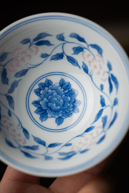 富玉窑  景德镇全手工青花玲珑缠枝内绘主人杯 品茗杯茶器 商品图6