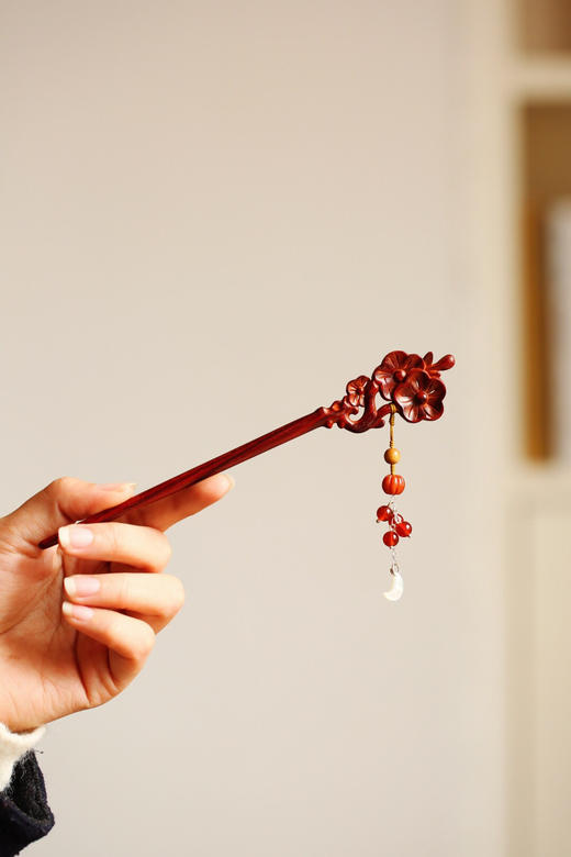 【青山特惠】小叶紫檀【桃夭】发簪 s50 商品图5