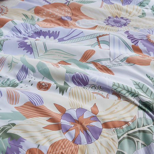 【6F】富安娜舒柔印花夏被/夏日晴歌，标准，紫 商品图1