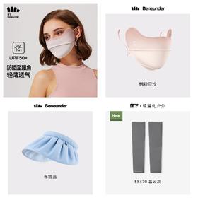 蕉下贝壳防晒帽+护眼角防晒口罩（腮红款）+高弹防晒袖套（颜色随机）