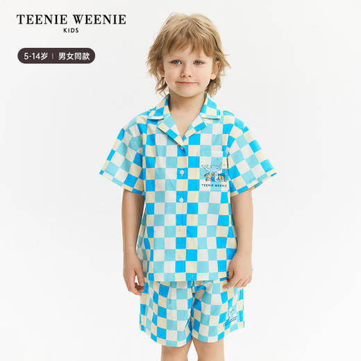 TeenieWeenie Kids小熊童装夏男女童纯棉混色宽松格纹套装TKYA246571N 商品图13