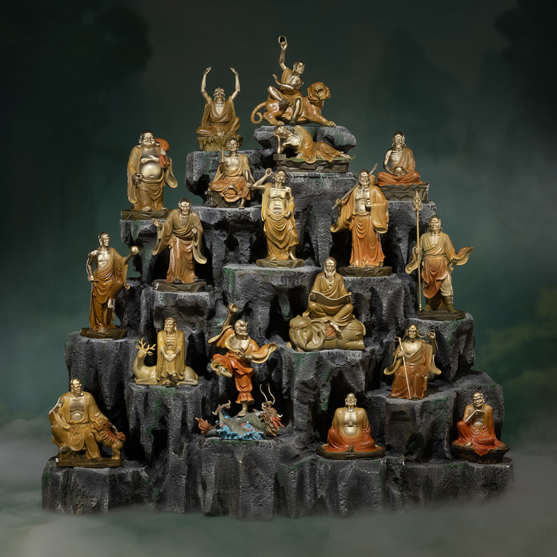 铜师傅 正版授权《少林联名十八罗汉》佛像客厅桌面家居工艺摆件