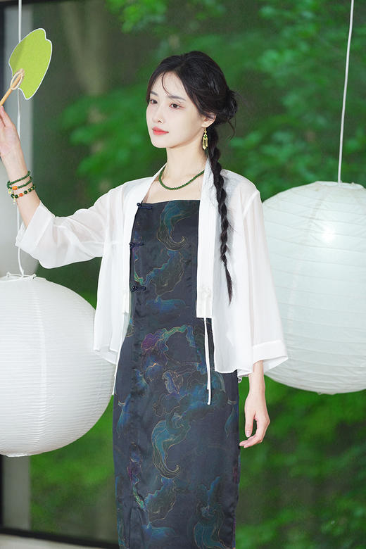 逸红颜明月优选 #『采薇』东方美学·夏日清凉衫，10MM真丝乔其，金庸小龙女般清冷飘逸 商品图3
