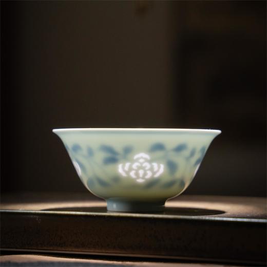 富玉窑  景德镇全手工青花玲珑缠枝内绘主人杯 品茗杯茶器 商品图1