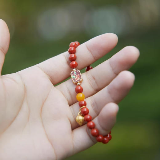 【经典】古风双色烤蓝莲花南红手串 颗颗精选 精致美丽 商品图3