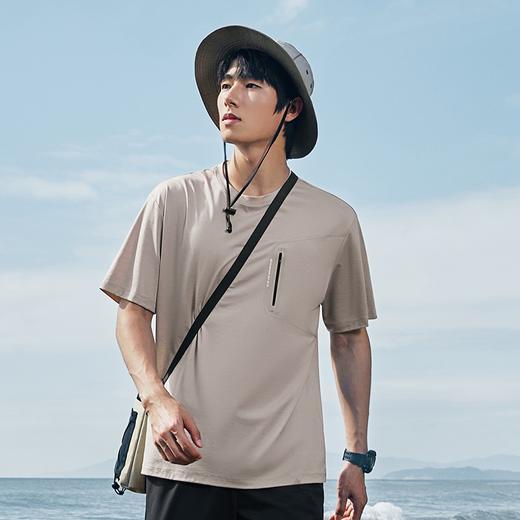 【高弹】柒牌短袖T恤男士2024夏季新款时尚休闲宽松舒适圆领上衣	126T72810 商品图1