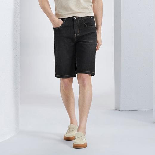 【特价含莱赛尔】柒牌直筒牛仔裤男夏季新款耐磨休闲水洗百搭牛仔短裤	126H70560 商品图1