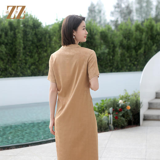 佐尔美夏季新款 国风气质桑蚕丝中长连衣裙女E32LS72 商品图4